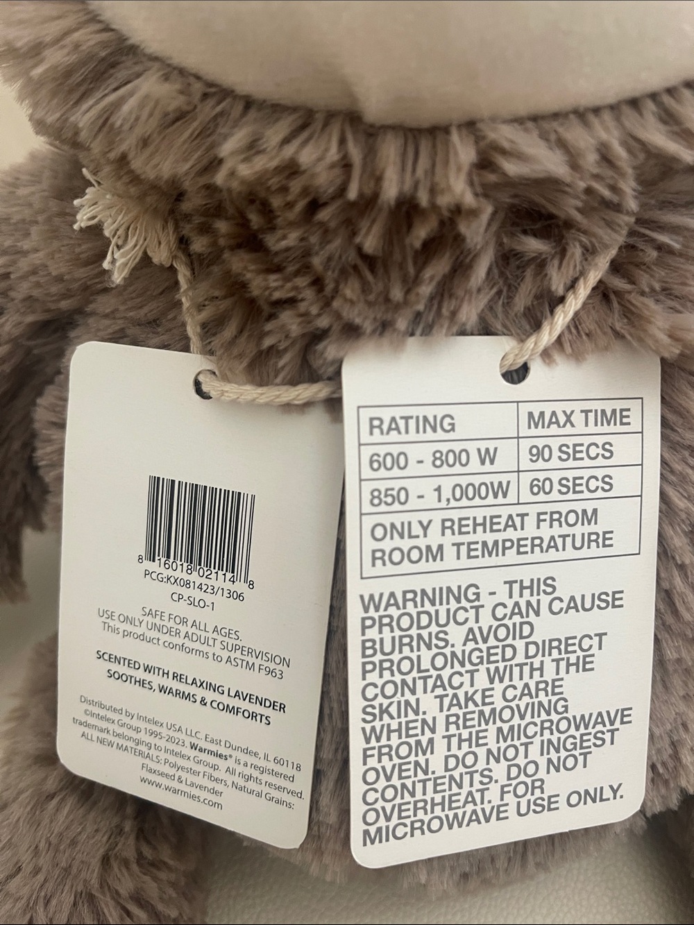 Warmies Plush Sloth Stuffed Animal - Picture 3 of 3